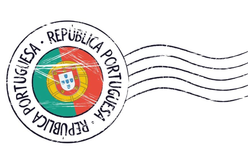 Portugal grunge postal stamp
